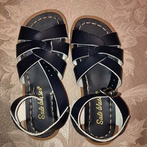 Girls Navy Salt Water Sandals